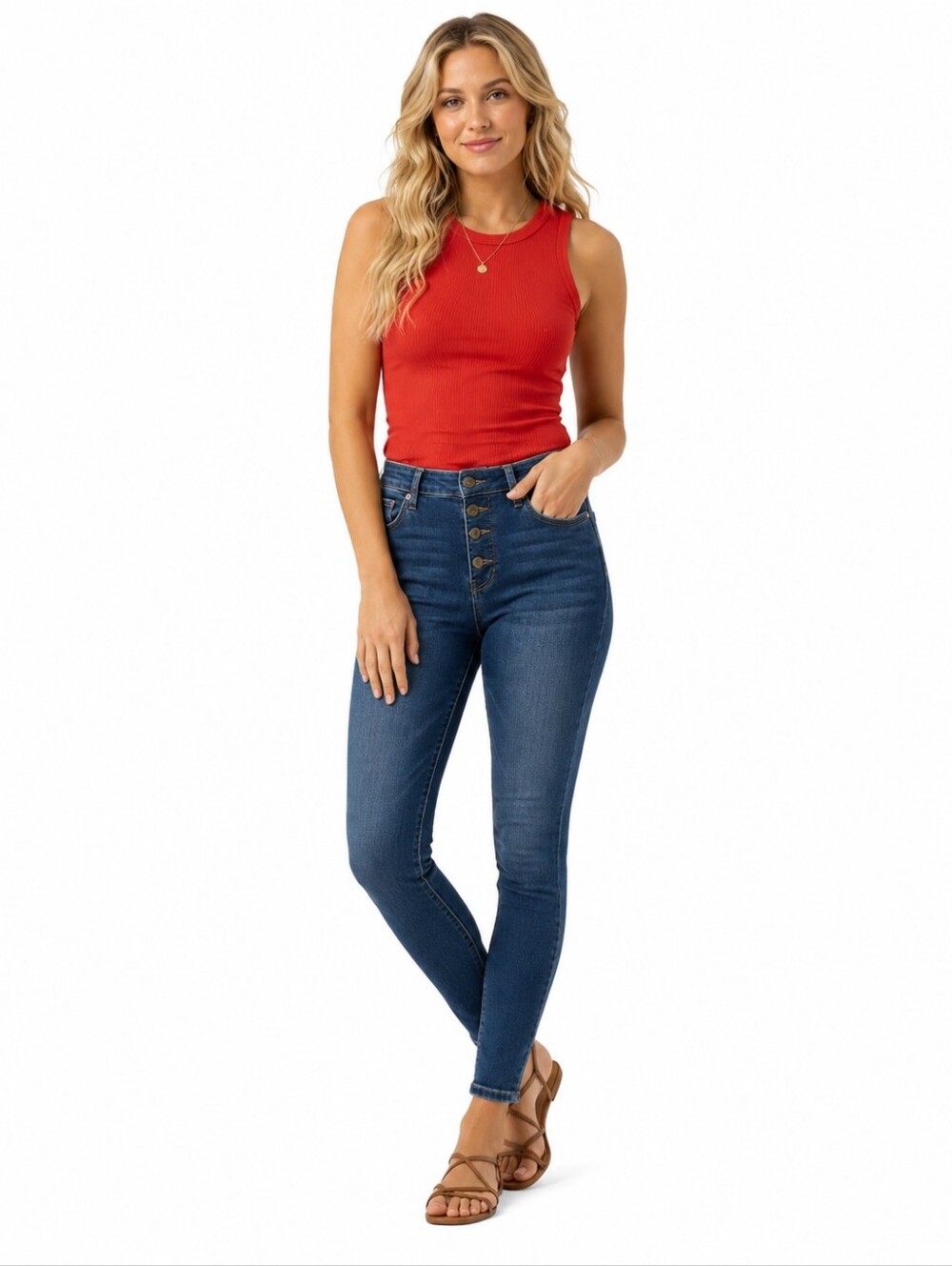 Lucky Brand Button Fly Skinny Jeans Dark Wash Stretch Denim Size 0